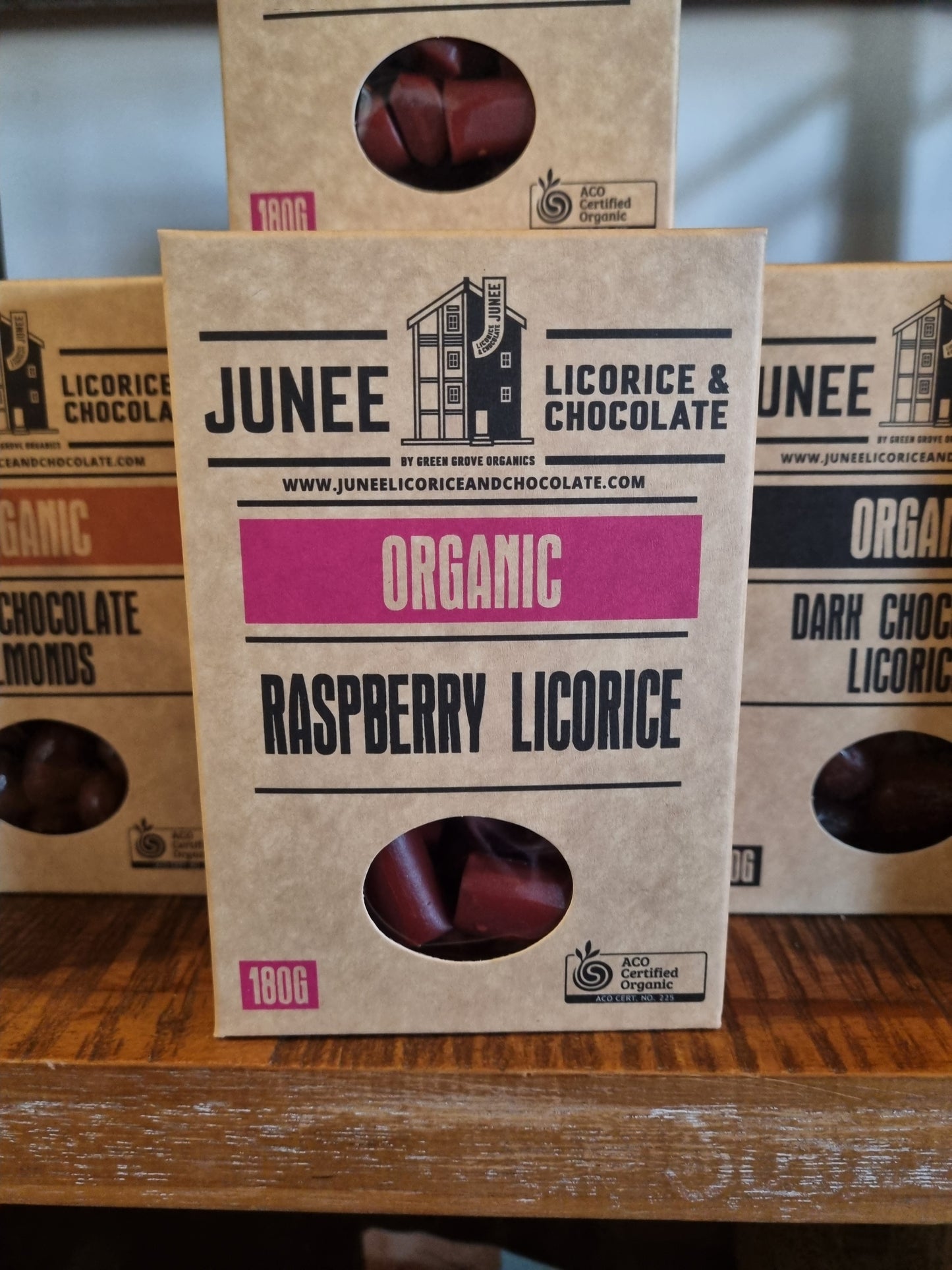 Junee Licorice & Chocolate Raspberry Licorice (180g)