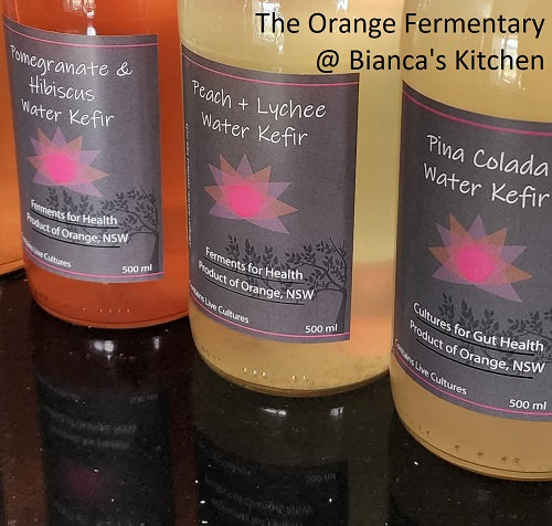 Water Kefir - Pina Colada (Pineapple, Coconut, Lemon, Lime) (250mL)