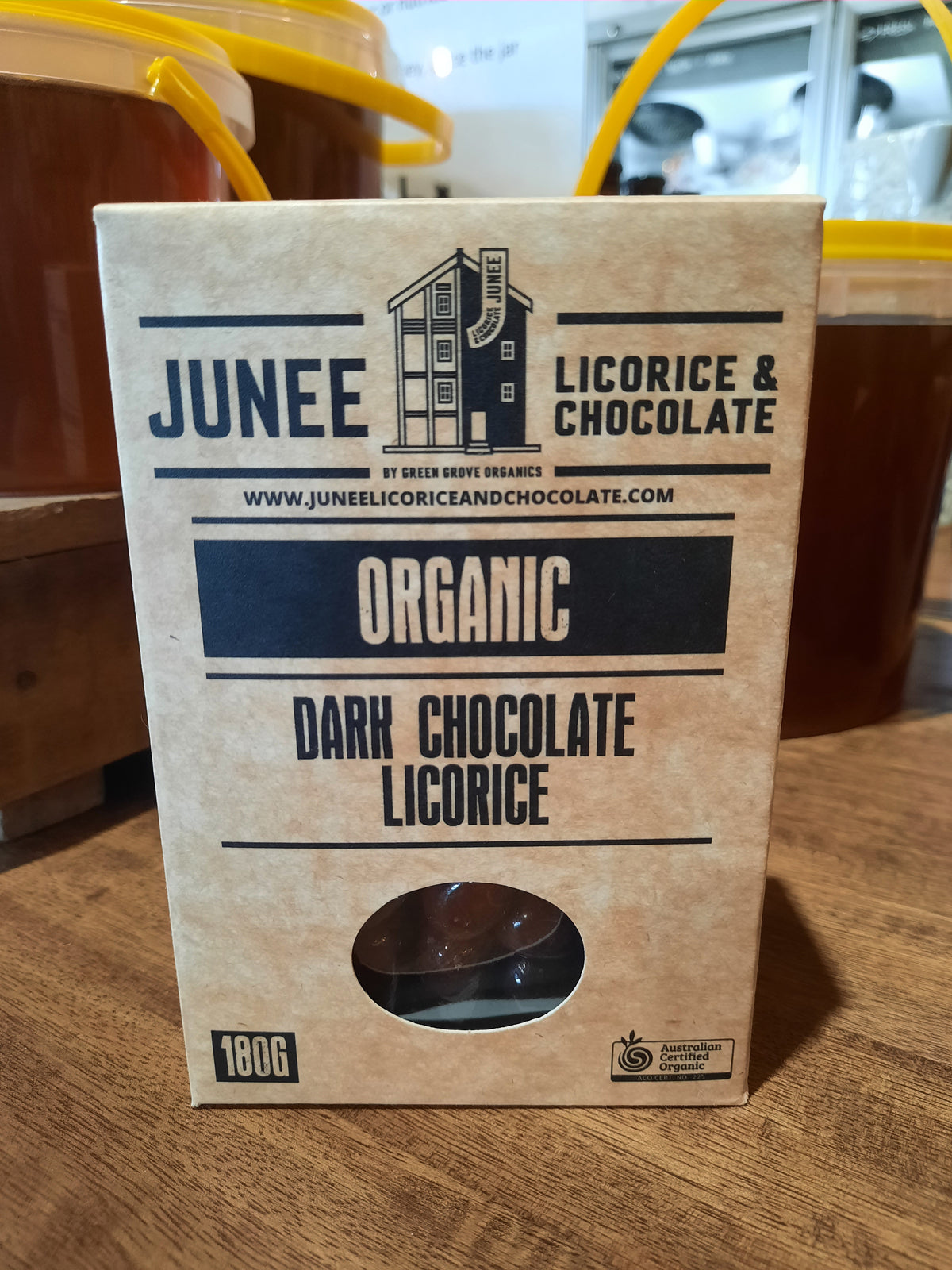 Junee Licorice & Chocolate Dark Chocolate Coated Licorice (180g)