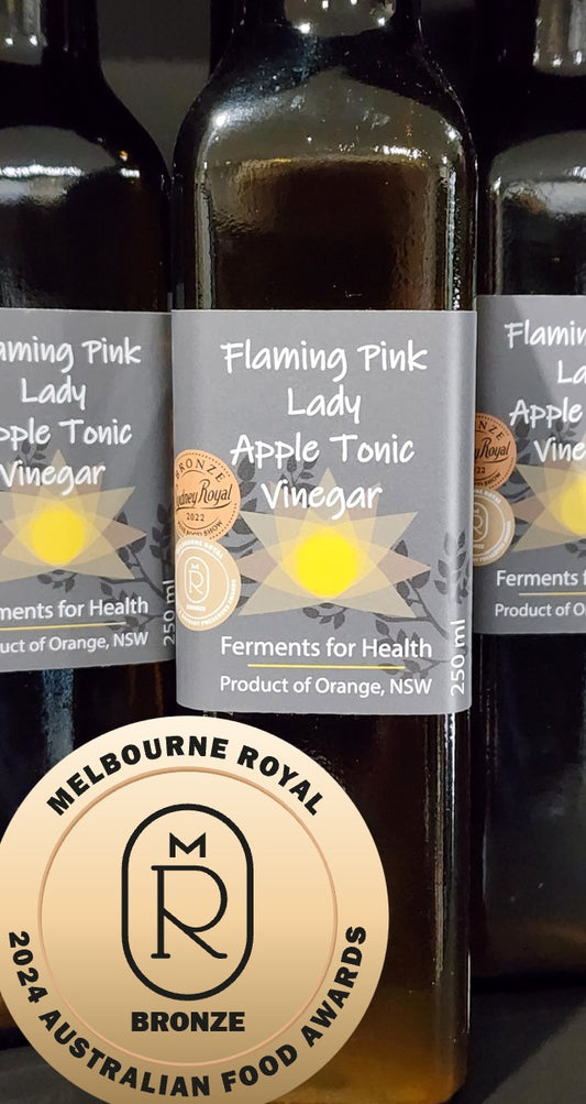 Flaming Pink Lady Apple Tonic Vinegar