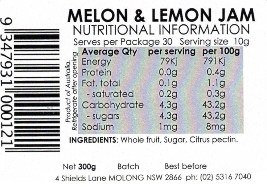 Melon & Lemon Jam (300g)
