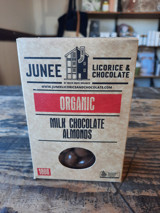 Junee Licorice & Chocolate Milk Chocolate Coated Almonds (180g)